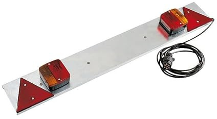 MAXTER Plaque d'éclairage pour remorque en métal - 1M avec Alimentation 4 m - 7 Broches