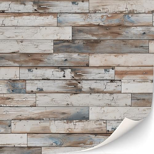 3 ark självhäftande golvbeläggning för dockhus skala 1:12 (Shabby blå vit)