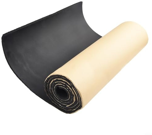 EpheyFIF Rouleau de mousse insonorisante à cellules fermées pour voiture, maison, camionnette, isolation phonique, 8 mm d'épaisseur, noir, 1 rouleau de 200 x 50 cm