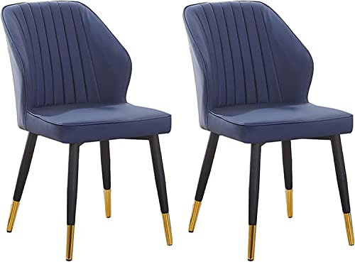 Guyifuny Esszimmerstuhl aus Kunstleder, 2er-Set, Bequeme Bauernstühle, Freizeitstühle mit Metallbeinen, Akzentstühle