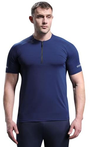 Rashguard T-shirt de sport à manches courtes pour homme - T-shirt de compression - Pour la natation, la course à pied, le surf
