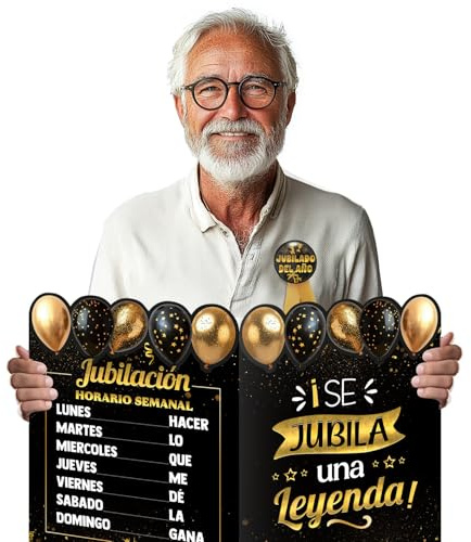 Tarjeta Felicitacion Jubilacion Hombre 44x31cm Fabricada en España Con Escarapela y Sobre Incluidos, Regalos Originales Jubilacion, Tarjeta Despedida Jubilado, Dedicatorias, Recuerdo Jubilación Hombre