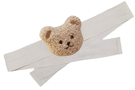 Zerodis Tiebos de Cortina de Oso Bordado, Decoración Linda, Cuerda de Decoración de la Habitación del bebé con Material de Bordado de Felpa, Diseño Adorable, para Fotos (Oso de color de té con leche)