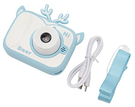 Yunseity Fotocamera per Bambini, Fotocamera Digitale da 20 Mp da 2 Pollici per Giocattolo per Bambini, Videoregistratore Hd 1080p per di Complanno per Ragazze di 3 4 5 6 7 Anni (BLUE)