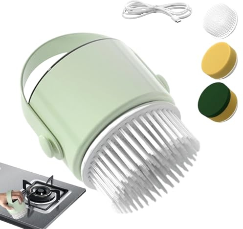 Detergente elettrico per doccia | Spazzola elettrica ricaricabile 1200 mAh | Pulitore automatico potente con 3 testine sostituibili per vasca da bagno pavimento WC | per bagno doccia