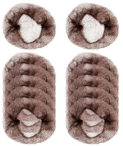 30 Pièces Filet Chignon Danse Enfant,Filet Cheveux Invisible,Maille Fine Filets Chignon Danse Classique Fille Bun Reutilisable Kit,pour Femme Hôtesse Danseuse Infirmière Coiffure Accessoire(Marron)