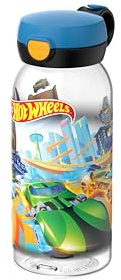 Mepal - Dricksflaska med Flipplock Campus - Locket Öppnas med en Knapptryckning - För Kolsyrade Drycker - Vattenflask - Läckagesäker och Diskmaskinssäker - 600 ml - Hot Wheels