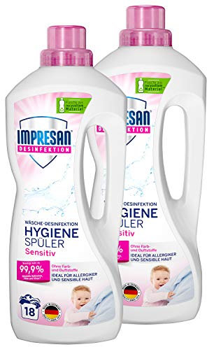 Impresan Hygiene-Spüler Sensitiv: Wäsche Desinfektion ohne Duft- und Farbstoffe – Hygienespüler - 2 x 1,5L