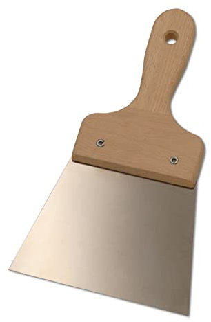 DEWEPRO® Spatule large - Spatule de peintre avec manche en bois solide et lame en acier inoxydable - Largeur : 140 mm - Spatule à joints