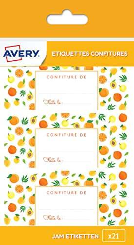 Avery – 21 Etiketten für Marmeladen, gelbe Früchte, 95 x 40 mm