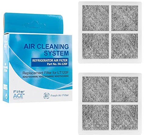 ACE+ FA-120F | Luftfilter für Kühlschrank, kompatibel mit LG Pure N Fresh ADQ73214405 ADQ73214404 ADQ73214408 Antibakterieller Pur Air Kühlschrankfilter (2er Pack)