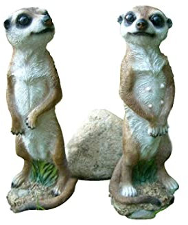 Benelando Set Gartenfigur Dekofigur Gartendeko Gartenskulptur Erdmännchen Figur Tierfigur