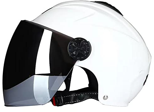 JATIBOSH Attache Fermement Vintage Casque Portable Et Sûre Cyclomoteur Casque, RéTro Demi Casque Boucle De Sécurité À Prise Rapide Casque Moto, pour Adapté Aux Motos ÉLectriques ECE Certifiés