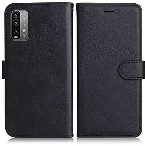 DENDICO Cover per Xiaomi Redmi 9T / Xiaomi Poco M3, Premium Portafoglio PU Custodia in PU Pelle, Flip Libro TPU Bumper Caso per Xiaomi Redmi 9T / Xiaomi Poco M3, Nero