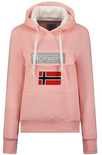 Geographical Norway Gadrien Lady - Sweat Femme Zip Capuche Poches - Sweatshirt Pull Manches Longues Chaud Hoodie Veste - Femmes Printemps Ete Automne Hiver
