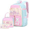 FIXITOK Schulrucksack Mädchen, Süßer Hasen Rucksack mit Brottasche & Federmäppchen, Kinderrucksack Mädchen Schulranzen für 1.-5. Klasse wasserdicht leicht School Bag Daypack für Schule