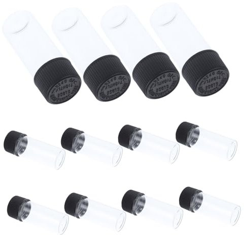 minkissy 12pcs Small Glass Bottles Empty Sample Containers Solid Pressure Screw Cap Glass Bottles for Travel Use