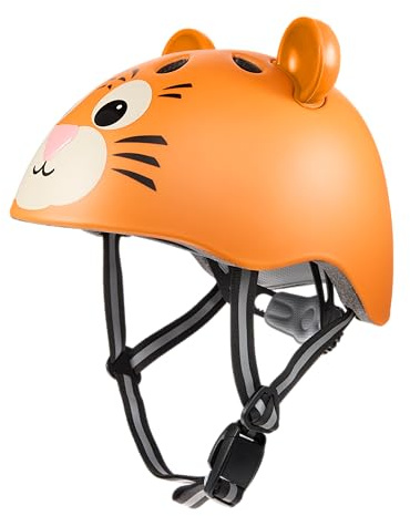 HUDORA Kinderhelm Tiggy - Bequemer Kleinkind-Helm in XS - Sicherer Fahrradhelm mit süßem Tiger-Motiv - Hochwertiger Kinder-Helm für Mädchen & Jungen - Ideal für Laufrad/Scooter & Fahrrad