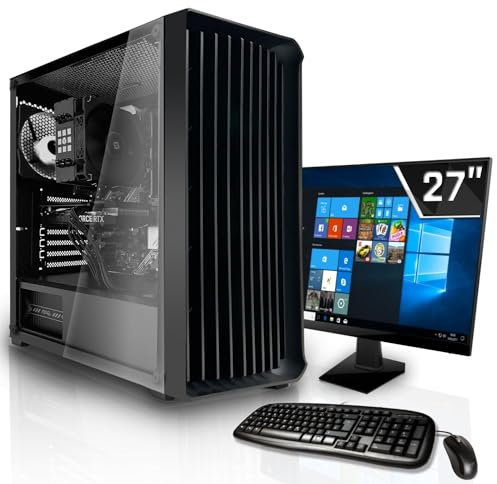 SYSTEMTREFF Office Komplett PC Set Intel Core i5-13400 10x4.6GHz | UHD 730 4K HDMI DX12 | 512GB M.2 NVMe | 16GB DDR4 RAM | WLAN Silent Desktop Paket Computer Rechner für Büro Business Multimedia