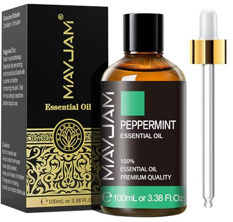 MAYJAM Peppermint Essential Oils 100ML, Peppermint Oil for Diffuser, Humidifier, DIY, Home, Office