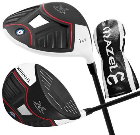 MAZEL Titan-Golfschläger für Herren, Graphitschaft, 114,4 cm, Flex Regular, 460 cc Driver Golfschläger für Rechtshänder, Schlägerhaube im Lieferumfang enthalten