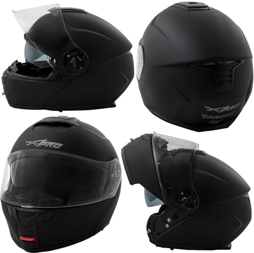 Casco Moto Apribile Touring Modulare Sport Visiera Parasole Nero Opaco M