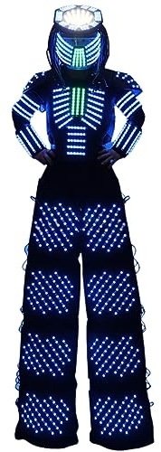 Earthradius Stilts Walker LED Robot Costumes LED Light Robot Suit For Party Performance Electronic Music Festival DJ Laser Clothing Show (XXXL)