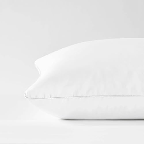 Saatva Almohada alternativa al plumón, almohada hipoalergénica con tacto afelpado y aireado, funda de algodón orgánico transpirable, alternativa al plumón de microdenier alto, tamaño King (34 x 16