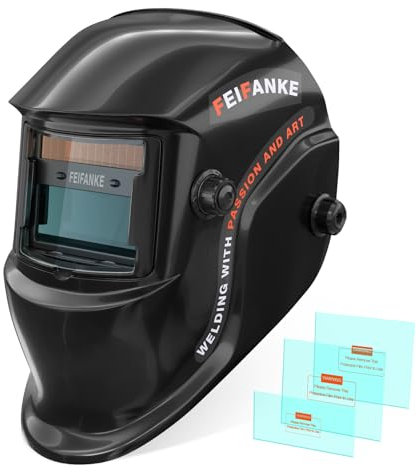 FEIFANKE Automatik Schweißhelm Vollautomatischer Verdunkelung und Optimaler Optischer Klarheit Schweißerhelm Breiter Schattenbereich 3.5/9-13 Schweisshelme Für Wig,MIG,ARC und Alle SchweißAnwendungen