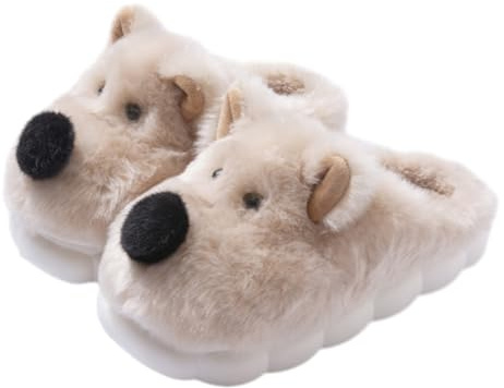 YELAN Pantofole da donna e uomo in peluche (Khaki, Donna, Uomo, 40-41, EU 40-41, Strette)
