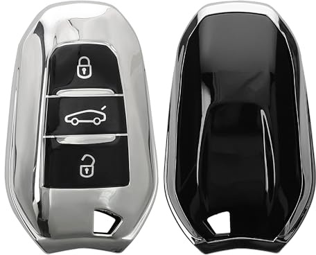 kwmobile Custodia Compatibile con Peugeot Citroen con 3 tasti Smartkey (Keyless Go) - Cover Chiavi Auto Protezione Copri Telecomando - Copertina Chiave - Copertura Gommata Silicone TPU