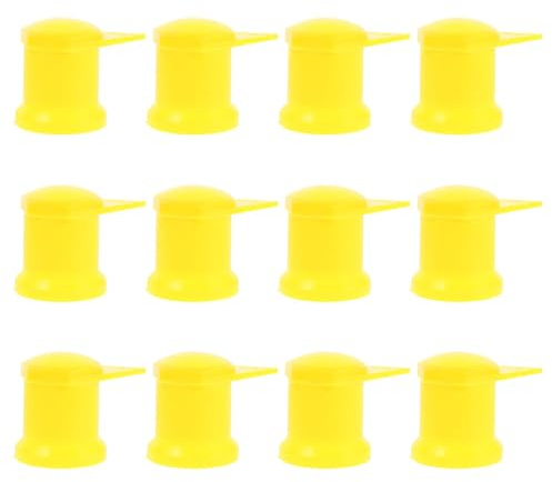 MOLUCKFU Tapones de Tuercas de Rueda Amarillos de Plástico 33 Mm para Coches, Indicador de Tuerca Suelta Diseño Seguro y Protección Confiable, Pack de 24 Unidades