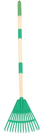 Housoutil Rastrillo de Jardín Pequeño con 14 Púas de Plástico Mango Desmontable Ergonómico de 87 CM para Limpieza de Hojas y Cuidado de Césped Otoño E Invierno