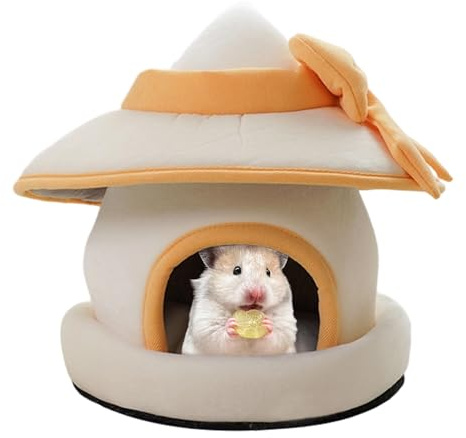 Kaninhus inomhus, hattform varmt skydd, avtagbar bur för små husdjur, mjuk konstruktion, djur hemtillbehör, lägenhet och klassrum användning för chinchilla hamster iller igelkott kattunge