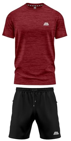 mymixtrendz Men 2 Piece Tracksuit Set Quick Dry Performance T-Shirt Gym Shorts Lightweight Breathable Activewear For Running Training, Fitness Sports Workout