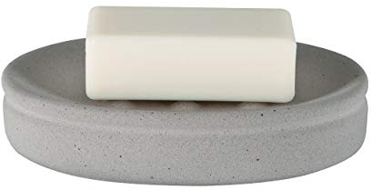 Spirella Seifenschale Steinoptik dekorative Badausstattung Seifenablage Cement Maße: 14 x 10 x 3 cm - Grau