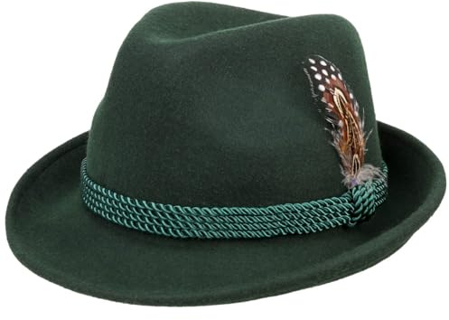 Lipodo Folklorehatt Damer/Herrar - vandringshatt oktoberfest hatt tyrolerhatt Höst Sommar Vår Vinter Sommar-Vinter - 61 cm mörkgrön