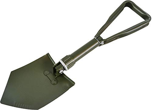 normani EXTRA STABIL - BW Klappspaten mit Tasche, vglb. Bundeswehr/US Army Militär Schaufel/Feldspaten/Spaten aus Metall/Stahl - Ideal für Outdoor, Camping, Survival und Jagd Farbe Oliv