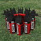 Ziland Hybrid Water Bottle Set • 8 x 1 Litre Easy Squeeze Bottles and 1 x Carrier • Perfect for Sports Teams • Hygienic as there is no mouth contact with the nozzle (Black/Black - Red Carrier)