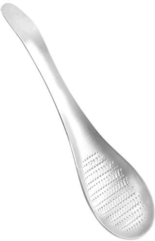GUMEI V Cucchiaio per grattugia allo Zenzero Cucchiaino per tè allo Zenzero in Acciaio Inossidabile Grattugia per Aglio Lemon Zester per la Cucina di casa Strumento per Frutta e Verdura
