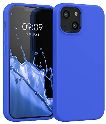 kwmobile Handyhülle für iPhone 13 mini Hülle, für iPhone 13 mini Case - Hülle Silikon - kabelloses Laden - Baltik Blau