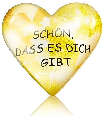 Otuuz 1 Stück Sorgenstein SCHÖN DASS ES Dich GIBT Herzform Glücksstein Herz Glücksbringer Herzförmiger Handschmeichler Mutmacher Geschenk für Freunde Familie