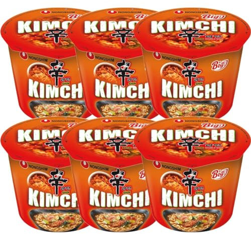 Nongshim SHIN Kimchi Big Bowl Ramen Instant Noodles Soup 112g (Pack of 6)