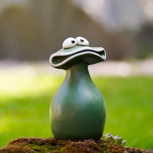Uziqueif Grenouille Decorative, décoration extérieure Jardin, Statue de Grenouille en résine pour Balcon, Mini étang, décoration de terrasse,C