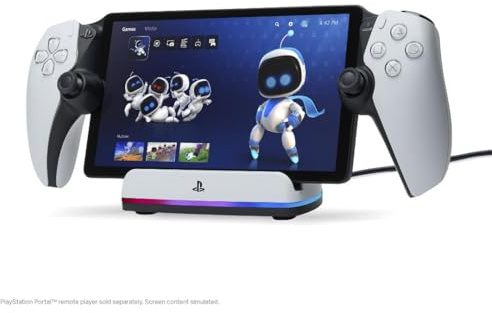 PowerA Charging Station for PlayStation Portal™ Remote Player with Lumectra™, RGB Lighting, USB Powered, Magnetic Charger, Charge and Display, Weighted Base, Officially Licensed