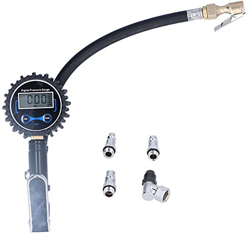 TKSE Reifenfüller-Tester, 200 PSI 14 Bar Reifenfüller-Messgerät, LCD-Display, Fülldruckmesser mit LED-Licht für Auto, Van, Motorrad, Dirtbike