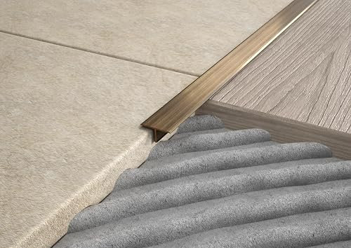 MINUTA PROFILI Listello Ottone Finitura Oro Antico Listelli Ottone A T Per Decorazioni Interni Rivestimenti Pareti E Bordi Piastrelle Listelli In Ottone Facile Installazione Barra 2,5 M X 10 Mm