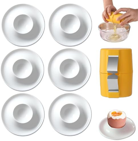6 X Egg Cups & 1 X Egg Desheller, Egg Shell Opener, Egg Cups 6, Egg Cup Holders, Stackable and Storage, Egg Cooker, Kitchen Cookware for Kids Breakfast, Camping