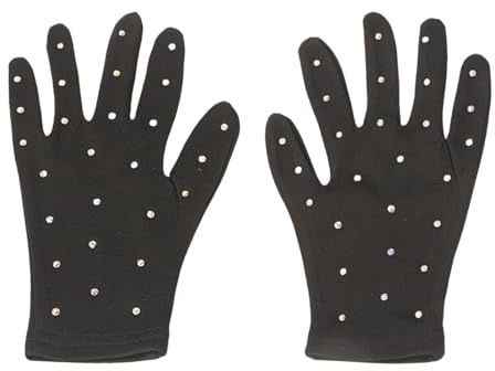 F Fityle Guanti da competizione per pattinaggio artistico Guanti da pattinaggio artistico su ghiaccio Comodi, portatili, alla moda, versatili, invernali, per, S Black