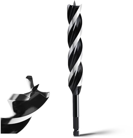 MOXPIFY Foret à bois hélicoïdal 20 x 300 mm, 3 lames, bois tendre et dur, avec pointe de centrage et tige E 9.5, 1 pièce